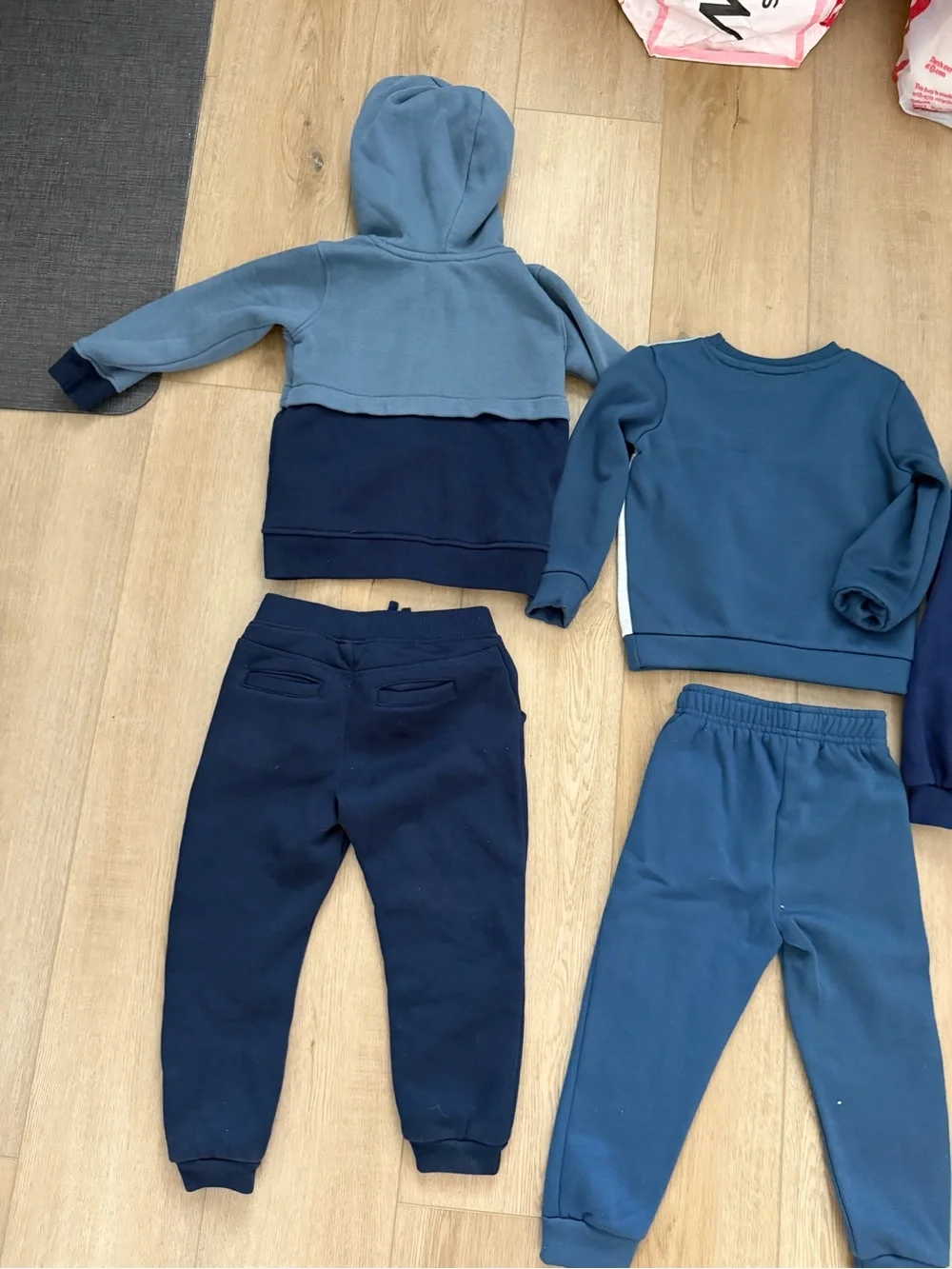 4T Boys 3 Blue Matching Sets Colorblock Kids Sweatshirt and Joggers Set